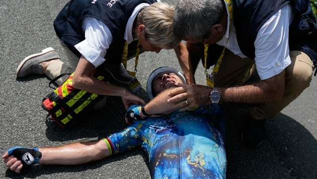 Cavendish stürzte bei der Tour de France schwer.