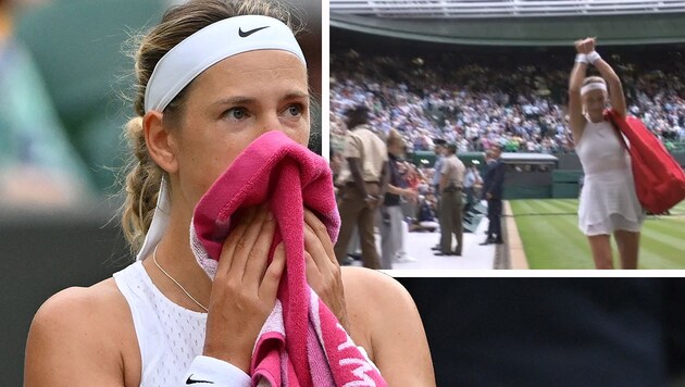 Buhrufe für Viktoria Azarenka - die reagiert mit einer rätselhaften Geste. (Bild: APA/AFP/Glyn KIRK, twitter.com/jamesgraysport)