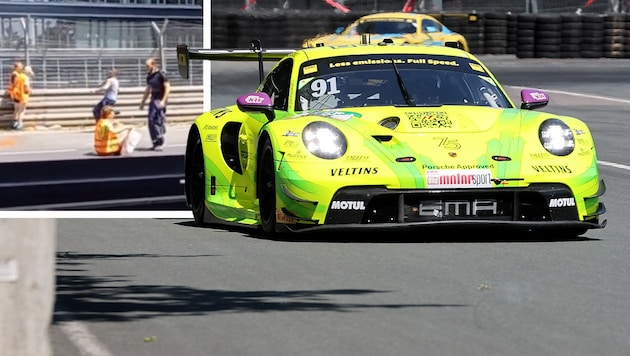 Proteste von Klimaaktivisten beim DTM-Rennen auf dem Norisring (Bild: GEPA, twitter.com/AufstandLastGen)