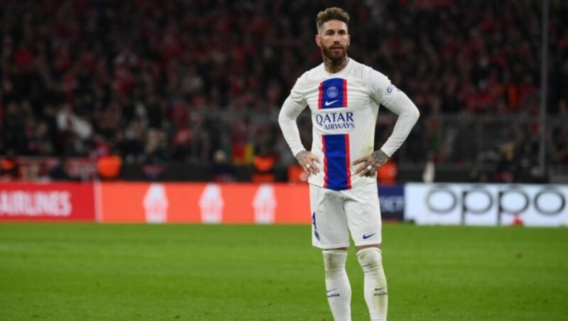 Sergio Ramos‘ Zeit in Paris war nicht gerade von Erfolg gekrönt. (Bild: APA/AFP/FRANCK FIFE)
