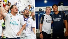 Ein Foto aus der Real-Madrid-Kabine sorgt für Aufsehen. (Bild: GEPA, twitter.com/realmadrid)