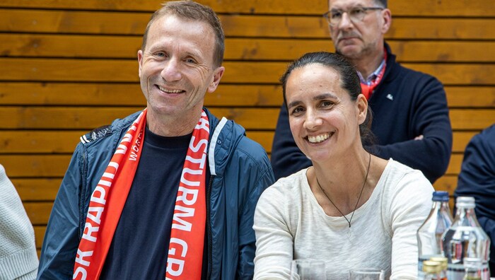 Irene Fuhrmann mit ÖFB-Boss Klaus Mitterdorfer