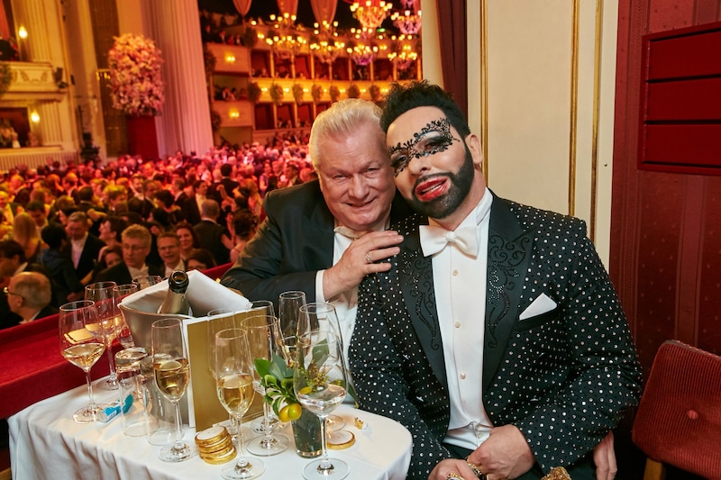 2015 mit Expartner Dieter Schroth beim Wiener Opernball (Bild: Starpix / picturedesk.com)