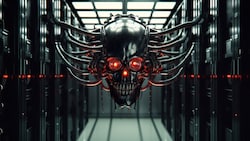 Diese Illustration einer KI-Dystopie wurde von einer generativen künstlichen Intelligenz ...