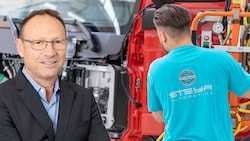 Johann Ecker, Geschäftsführer von Steyr Automotive, zeigt der Wirtschaftskammer jetzt die kalte Schulter. (Bild: Steyr Automotive, Georg Schlemmer, Krone KREATIV)