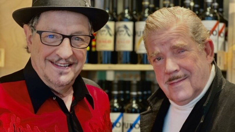 Heinz D. Heisl vor wenigen Tagen mit Boris Blank (von links) (Bild: Magdalena Kauz)