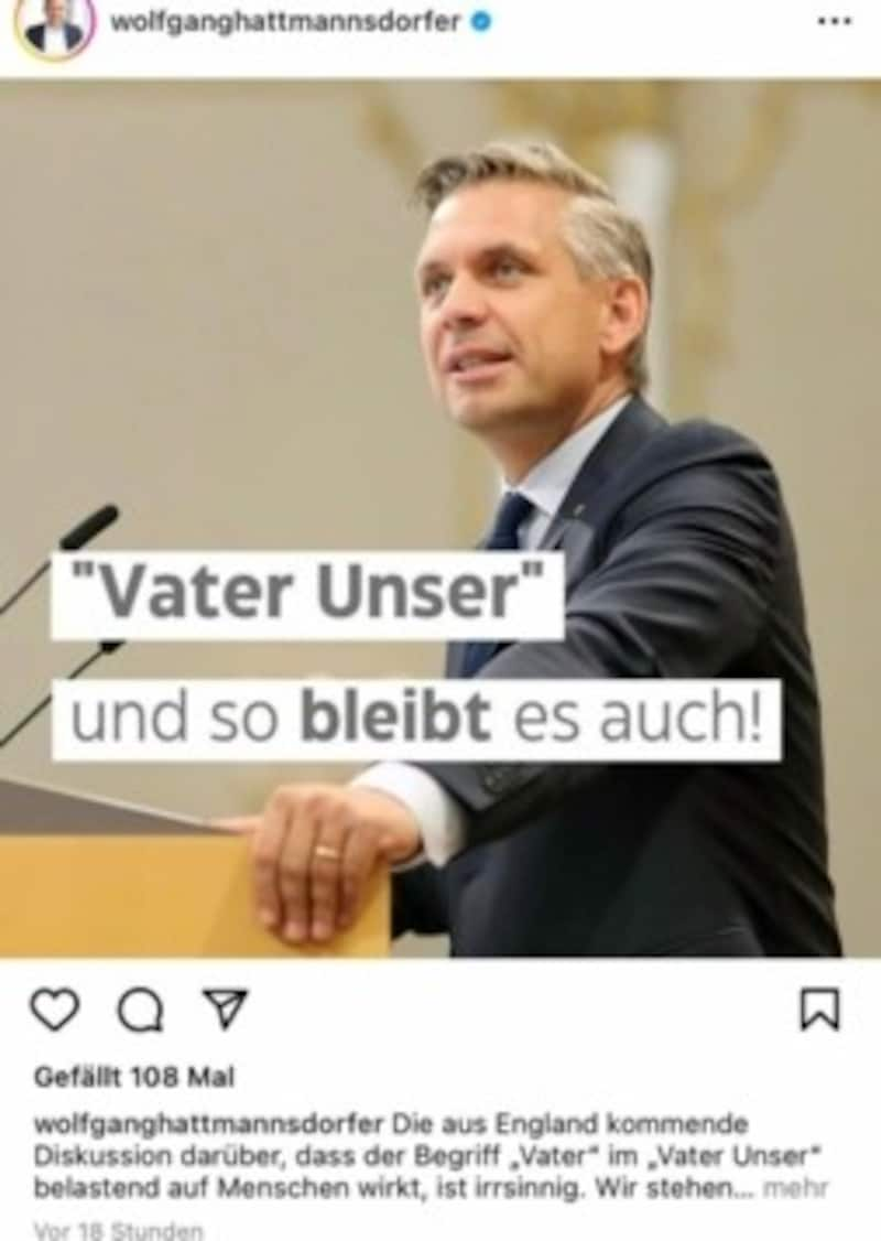 (Bild: Screenshot Instagram von Wolfgang Hattmannsdorfer)