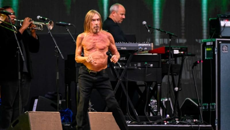 Lederapfel oder Punklegende? Iggy Pop in Action. (Bild: Andreas Graf)