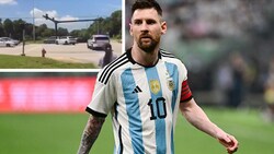 Schrecksekunde für Lionel Messi (Bild: APA/AFP/Pedro PARDO, Tyc Sports (Screenshot))