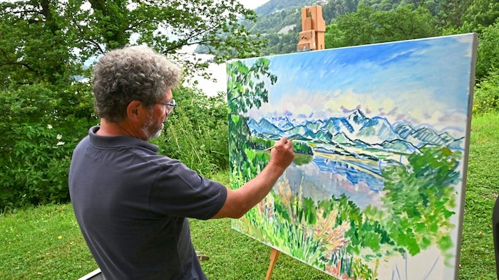 Mit seinem mobilen Atelier rollt der Enkel von Werner Berg durchs Land.