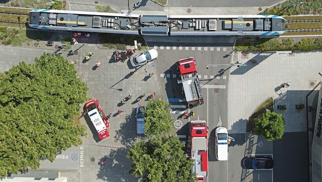 Auch eine Drohne kam am Dienstag zum Einsatz. (Bild: Feuerwehr Weiz)