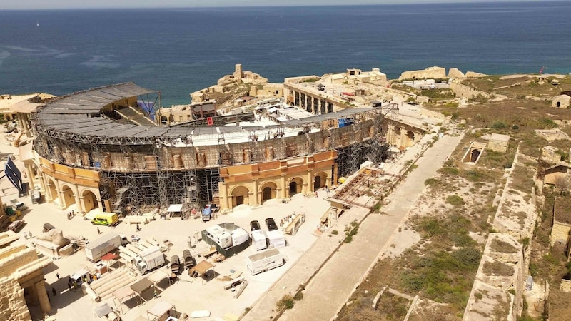 Der Film „Gladiator 2“ wird unter anderem hier in Malta gedreht, wo es die Tage bis zu 39 Grad heiß werden soll. (Bild: www.PPS.at)