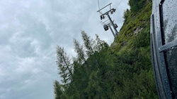 Bilder von Augenzeugen in der feststeckenden Gondel im Stubaital (Bild: zVg)