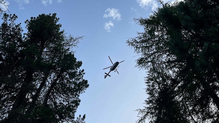 Auch ein Hubschrauber war im Einsatz.