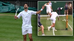 Novak Djokovic verlor gegen Carlos Alcaraz kurzzeitig die Nerven. (Bild: AP Photo/Alastair Grant, Twitter/Tiempodetenis1)