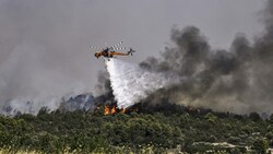 Der Brand in der griechischen Region Dervenochoria (Bild) konnte bereits weitgehend unter Kontrolle gebracht werden. (Bild: AFP)