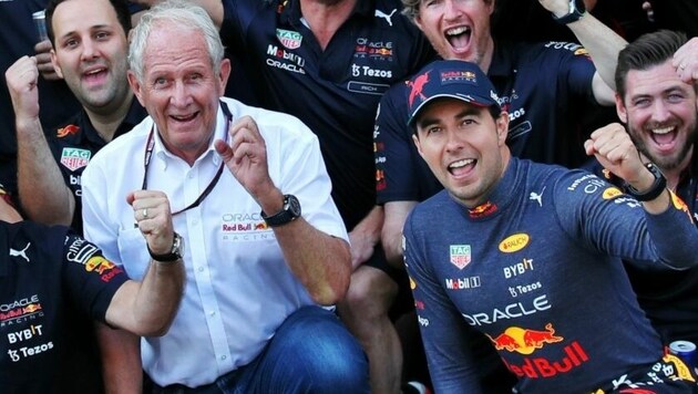 Dr. Helmut Marko, Sergio Perez (Bild: GEPA pictures)