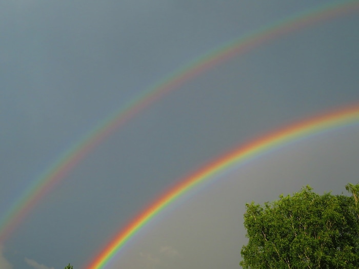 Nach dem heftigen Gewitter konnte Georg Wastl in Villach einen doppelten Regenbogen bestaunen.