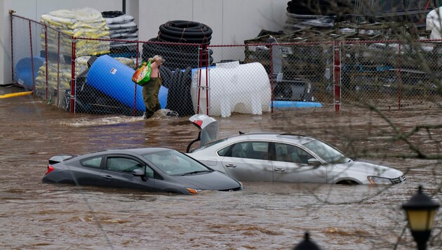 Überschwemmungen nach starken Regenfällen im Südosten Kanadas (Bild: AP)