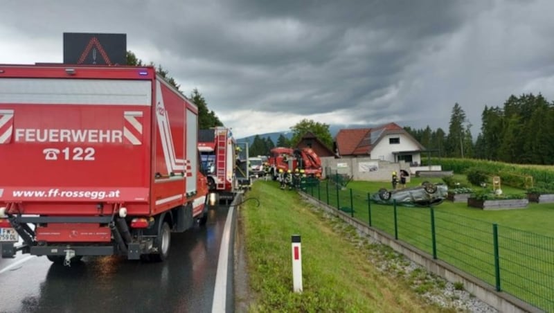 Unfall in Rossegg (Bild: Feuerwehr Rossegg)