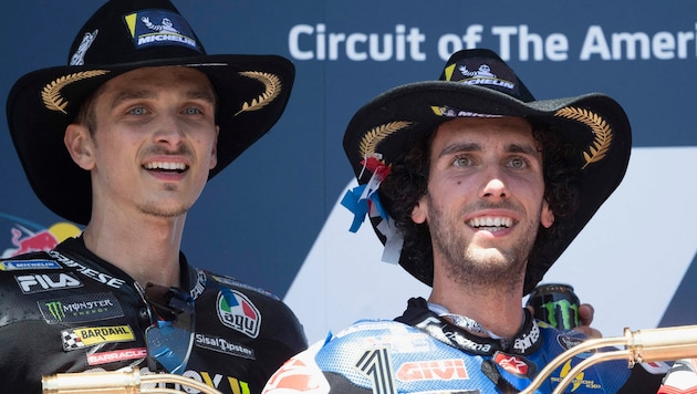 Luca Marini (l.) und Alex Rins (Bild: AFP/GETTY IMAGES/Mirco Lazzari )