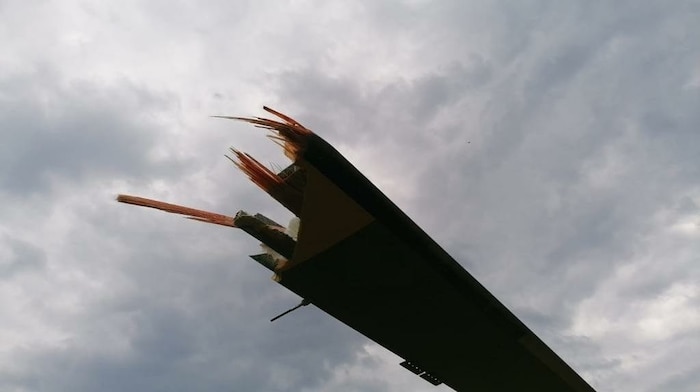 Eines der vier beschädigten Rotorblätter