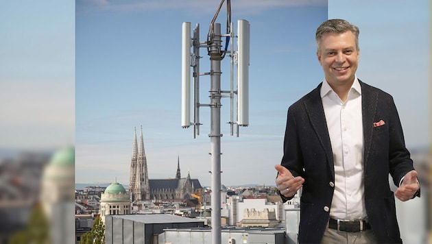 Telekom-Austria-Chef Thomas Arnoldner: „Wir haben einen langfristigen Vertrag mit der ETS abgeschlossen.“ (Bild: A1/APA-Fotoservice/Juhasz, Gerhard Bartel, Krone KREATIV)