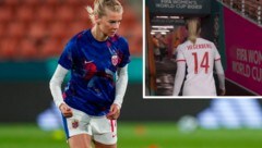 Ada Hegerberg verschwand kurz vor dem Anpfiff in den Katakomben. (Bild: AP, twitter.com/loberdorf6)