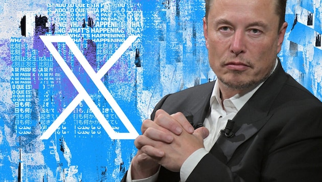 Elon Musk möchte X zu einer „App für alles“ machen. (Bild: APA/AFP, twitter.com, Krone KREATIV)