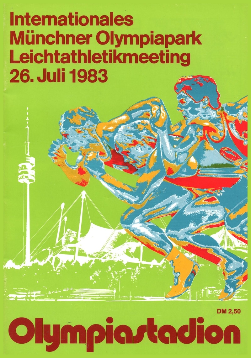 Programmheft vom Weltrekord-Meeting in München am 26. Juli 1983 (Bild: Ed Gordon)