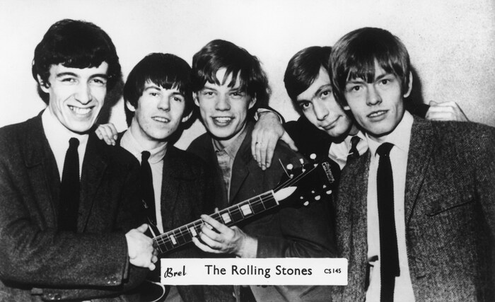 Die Rolling Stones auf einer Aufnahem um 1964: (von links nach rechts) Bill Wyman, Keith ...