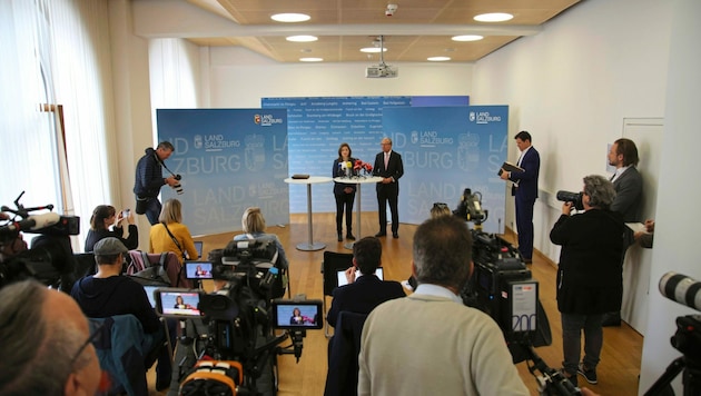 Pressekonferenzen sind ein Teil der Aufgaben des Landes-Medienzentrums, das die FPÖ in den letzten Jahren als „schwarzen Machtapparat“ gerügt hat. (Bild: ANDREAS TROESTER)