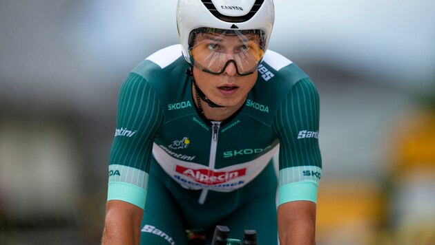 Jasper Philipsen gewann heuer vier Etappen der Tour de France. (Bild: AP Photo/Daniel Cole)
