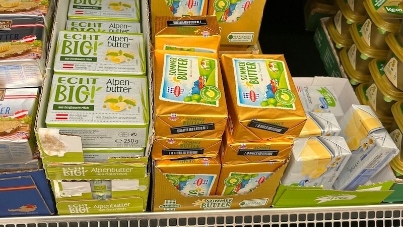 Butter im Supermarkt (Bild: Kronen Zeitung)