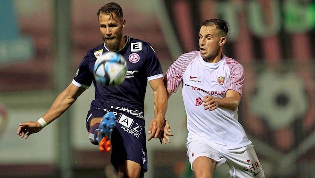 Daniel Maderner (l.) hat sich im Cup den GAK-Fans mit einem Tor und einem Assist vorgestellt. (Bild: GEPA pictures)