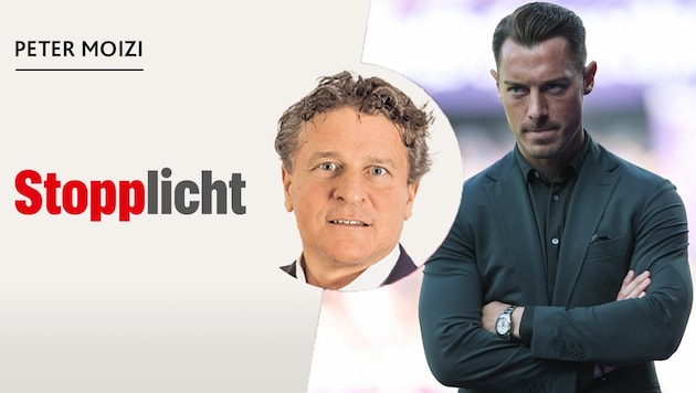 „Krone“-Sportchef Peter Moizi schreibt über Salzburgs unerwarteten Umbruch nach dem Abgang von Trainer Matthias Jaissle. (Bild: Krone KREATIV, GEPA)