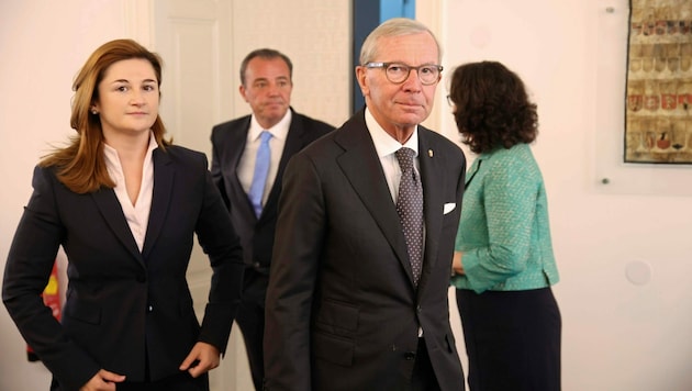 Marlene Svazek (FPÖ) und Wilfried Haslauer (ÖVP) (Bild: ANDREAS TROESTER)