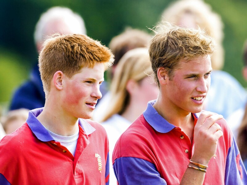 Harry (li.) und William (re.) im Sommer 2001: Die Rivalität der Brüder in ihrer Jugend blieb der Öffentlichkeit weitgehend verborgen. (Bild: © Tim Graham/Getty Images)