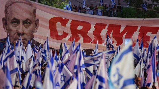 Laut Umfragen ist eine Mehrheit der israelischen Bevölkerung gegen die Justizreform. (Bild: AFP)
