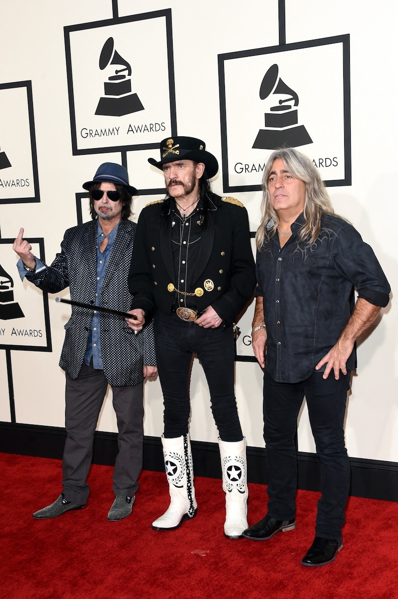 Von links: Phil Campbell, Ian Kilmister und Mikkey Dee (Bild: APA/AFP/GETTY IMAGES/Jason Merritt)