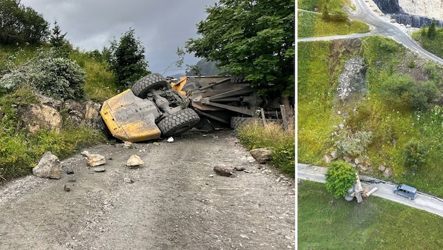 Bilder von der Unglücksstelle. Für den Lenker kam jede Hilfe zu spät. (Bild: zoom.tirol)