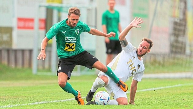 Dominik Hackinger (r.) steht mit Tillmitsch vor der Landesliga-Premiere. (Bild: Richard Purgstaller)