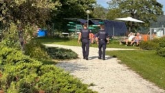 Polizei im Kurpark sorgte am Montag für Aufregung (Bild: zvg, Krone KREATIV)