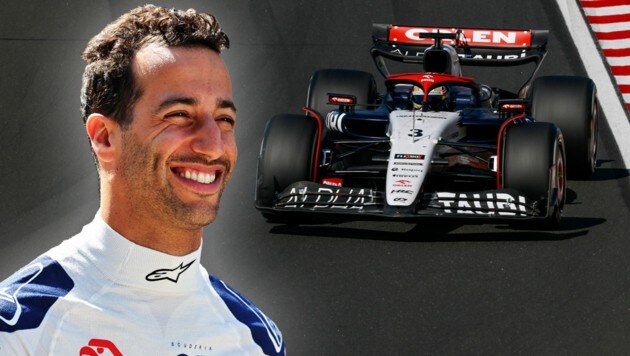 Formel-1-Rennstall AlphaTauri (hier Fahrer Daniel Ricciardo im Bild) wird nächste Saison umbenannt. (Bild: Associated Press, GEPA pictures, Krone KREATIV)