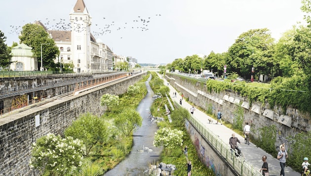 Erholungsgebiet, Rad-Highway und Klima-Ressource: All das sehen die Grünen in der Wien. (Bild: Karo Pernegger / Kathi Puxbaum)