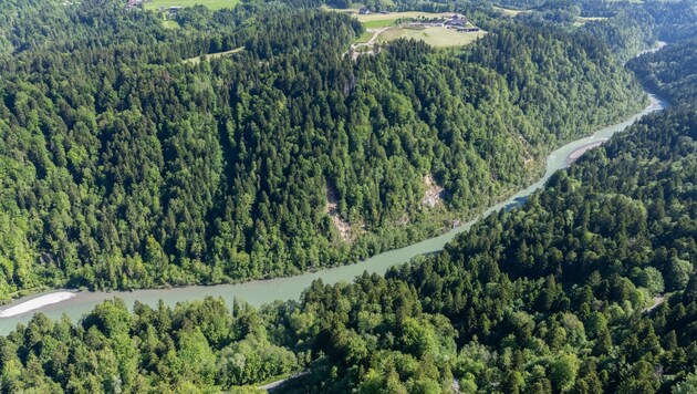 Im Bereich der Bregenzerach wurde der Leichnam gefunden.  (Bild: Raumplanung/Land Vorarlberg)