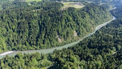 Im Bereich der Bregenzerach wurde der Leichnam gefunden.  (Bild: Raumplanung/Land Vorarlberg)