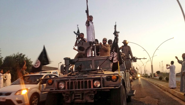 IS-Terroristen im Norden von Irak. (Bild: AP)