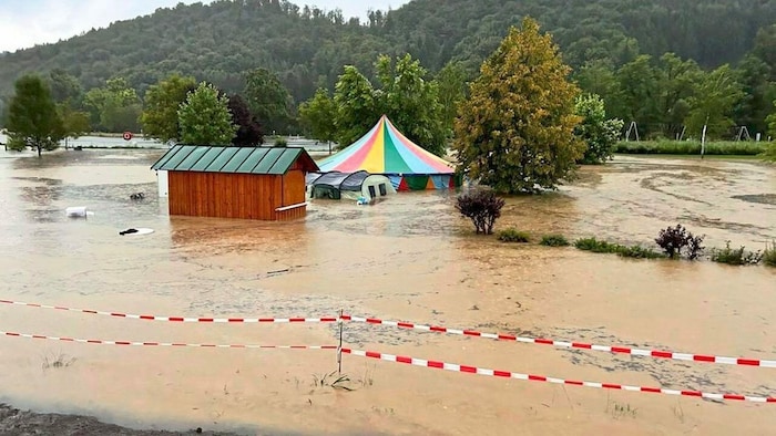 In Gamlitz steht der Motorikpark unter Wasser