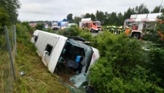 Der Bus landete im Straßengraben. (Bild: APA/Ralf Büchler)